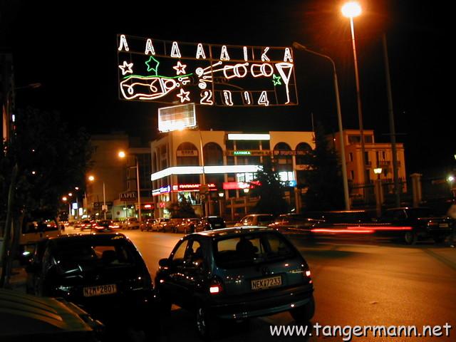 Weihnachtsbeleuchtung in der Stra�e Koudouriotou Vnavarhou